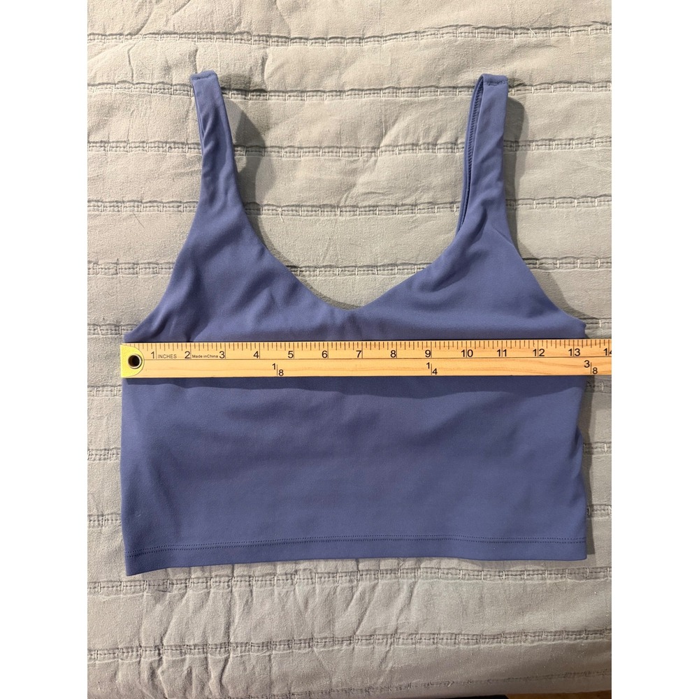 OFFLINE by Aerie Real Me Longline Sports Bra Blue V-Neck Crop Top Medium - Picture 4 of 6